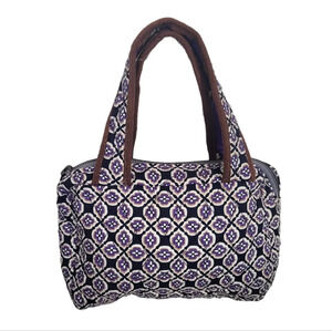 Ornate Purple Cotton Mini Bag